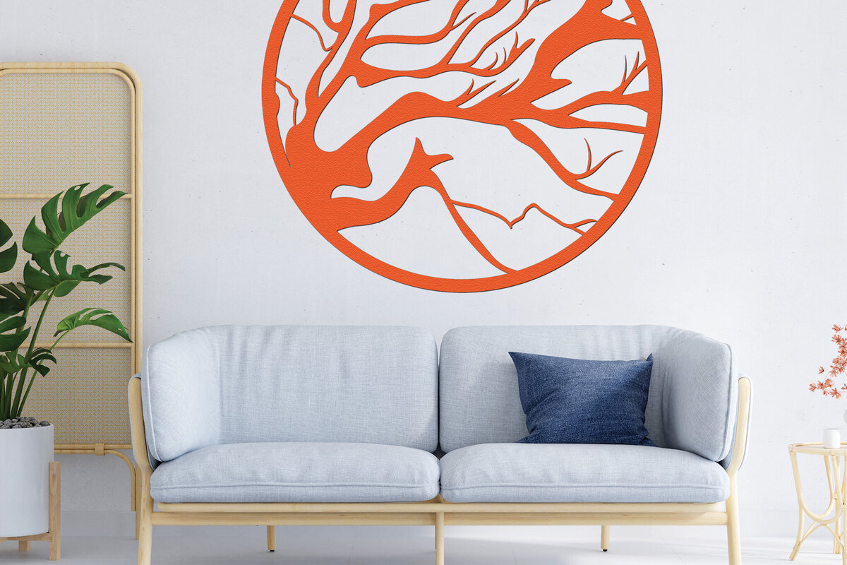 Σετ των 2 Intra απο ξύλο plywood 3mm-4mm πάχος –  κοπής χαρτιού με λέιζερ κλαδιά δέντρων 1 Δίασταση  20x20 cm INTRAFABR-77297955