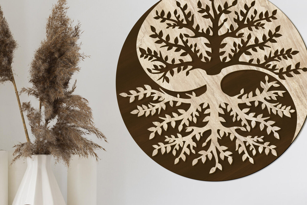 Intra απο ξύλο plywood 3mm-4mm πάχος – Διακοσμητικό πάνελ κοπής δέντρου με λέιζερ Δίασταση  40x30 cm INTRAFABR-92288224