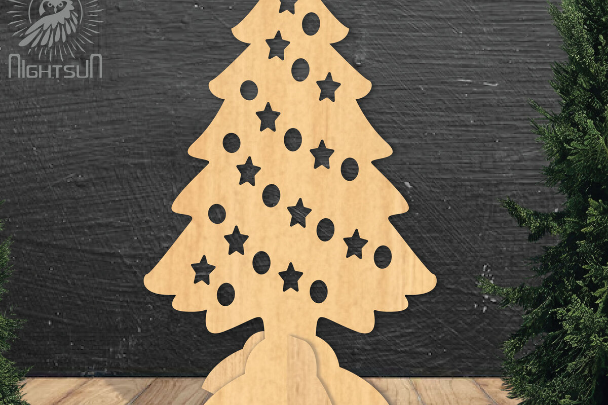 Σετ των 2 Intra απο ξύλο plywood 3mm-4mm πάχος – Tree Διακόσμηση σπιτιού 1 Δίασταση  20x20 cm INTRAFABR-112790433