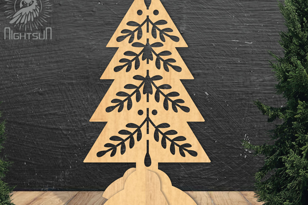 Σετ των 2 Intra απο ξύλο plywood 3mm-4mm πάχος – Διακόσμηση σπιτιού με λέιζερ δέντρο 2 Δίασταση  20x20 cm INTRAFABR-112790464