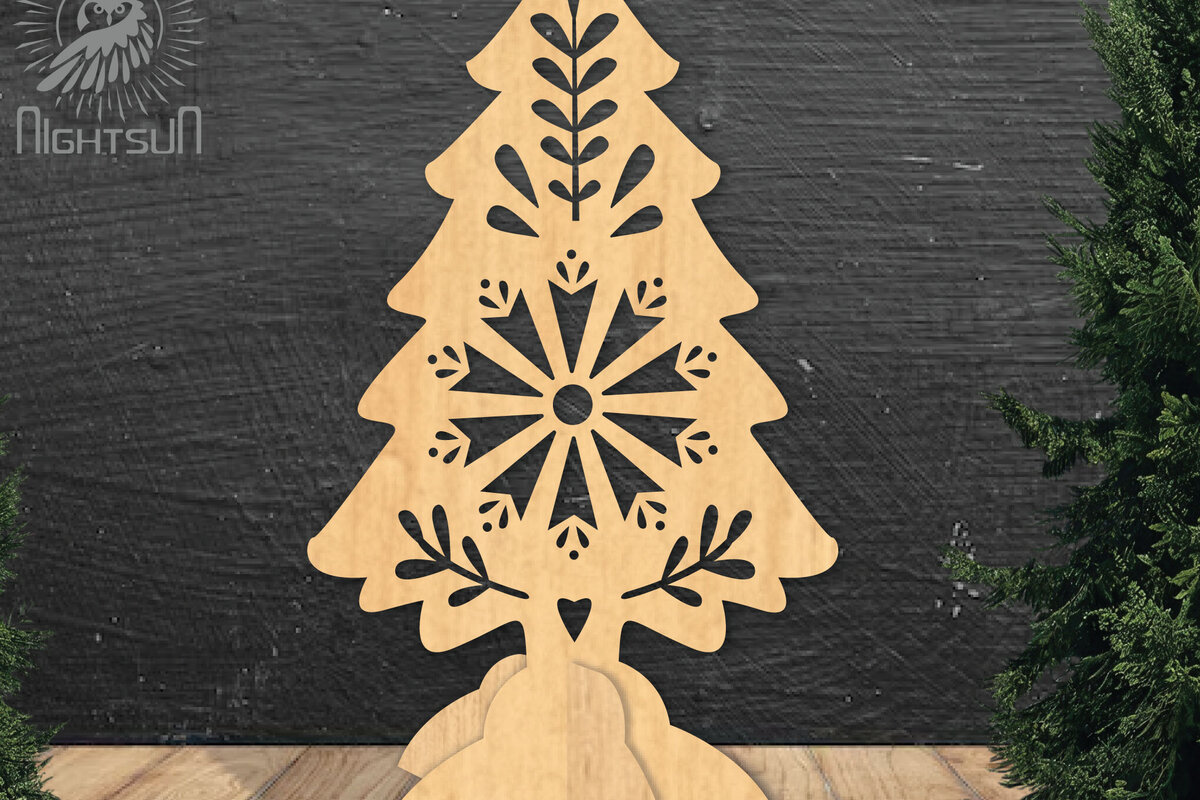 Σετ των 2 Intra απο ξύλο plywood 3mm-4mm πάχος – Tree Διακόσμηση σπιτιού 3 Δίασταση  20x20 cm INTRAFABR-112790482