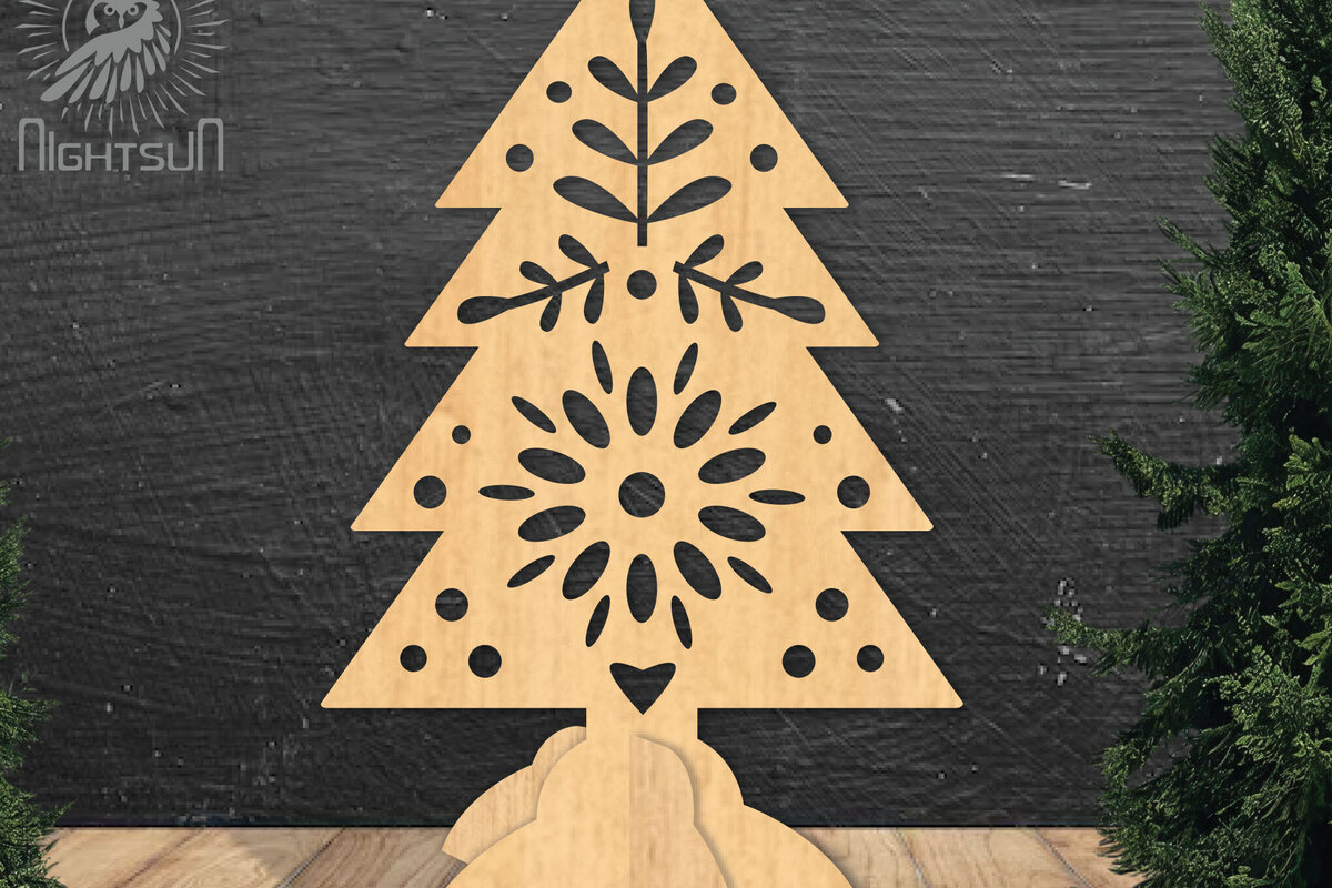 Σετ των 2 Intra απο ξύλο plywood 3mm-4mm πάχος – Tree Διακόσμηση σπιτιού 5 Δίασταση  20x20 cm INTRAFABR-112790528