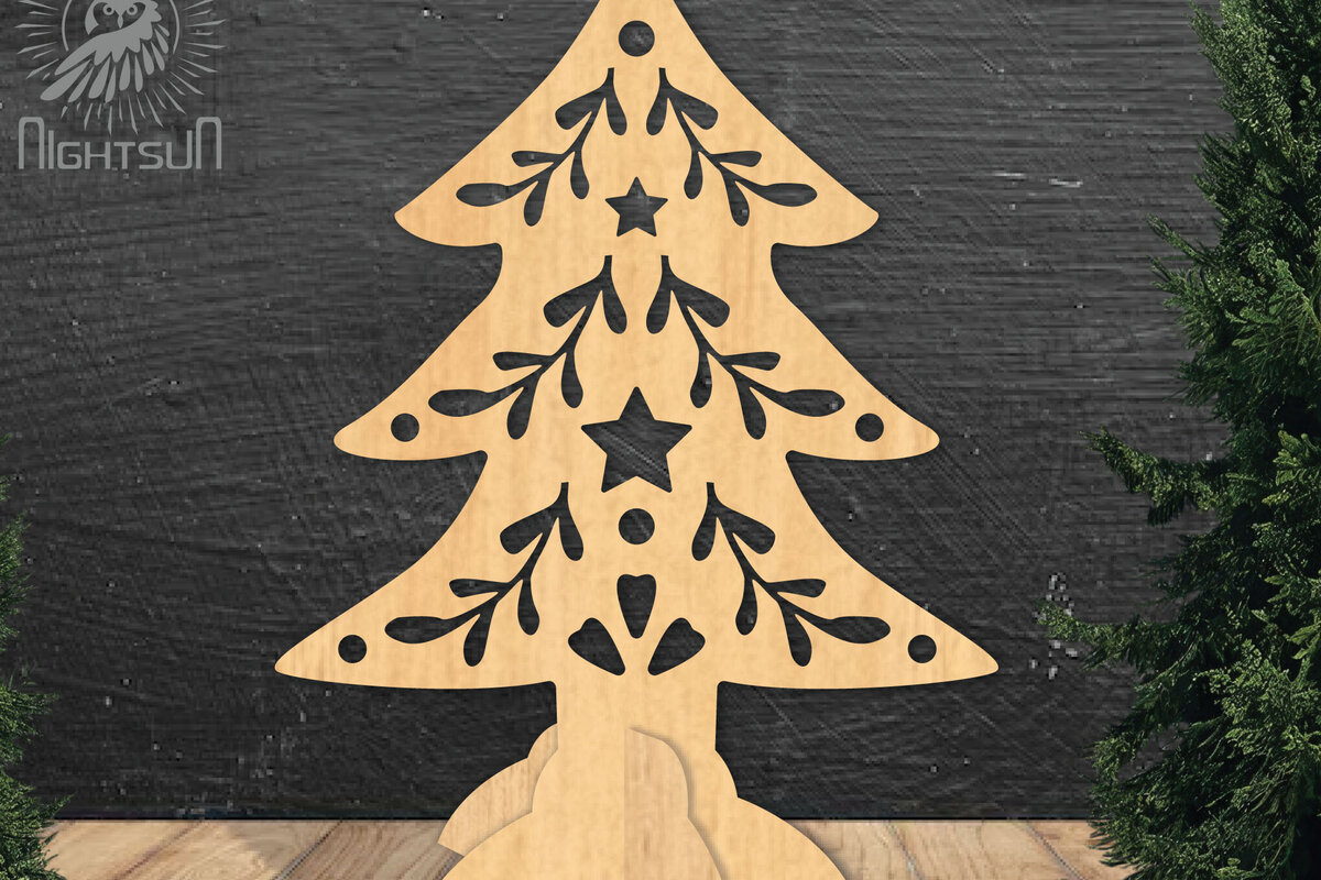 Σετ των 2 Intra απο ξύλο plywood 3mm-4mm πάχος – Tree Διακόσμηση σπιτιού 6 Δίασταση  20x20 cm INTRAFABR-112790554