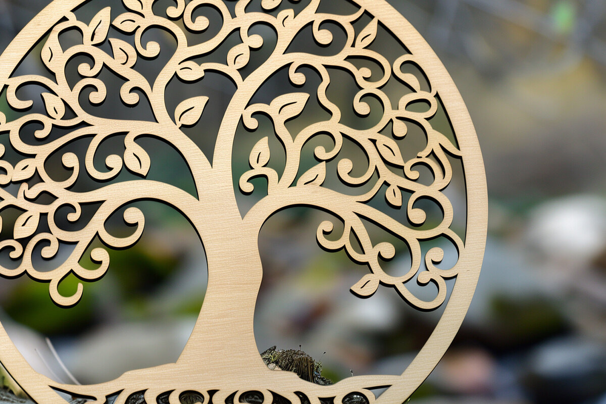 Σετ των 2 Intra απο ξύλο plywood 3mm-4mm πάχος – Αρχείο αποκοπής με λέιζερ δέντρου Δίασταση  20x20 cm INTRAFABR-92342380