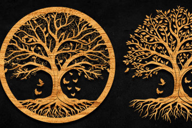 Σετ των 2 Intra απο ξύλο plywood 3mm-4mm πάχος – Αρχείο CUT Cut Tree Δίασταση  20x20 cm INTRAFABR-97359215