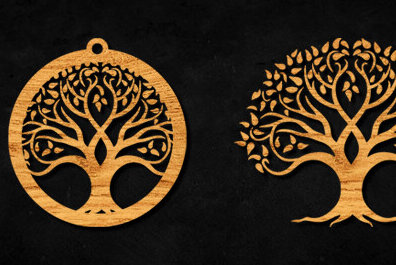 Σετ των 2 Intra απο ξύλο plywood 3mm-4mm πάχος – Αρχείο CUT Cut Tree Δίασταση  20x20 cm INTRAFABR-99084029