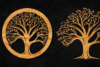 Σετ των 2 Intra απο ξύλο plywood 3mm-4mm πάχος – Αρχείο CUT Cut Tree Δίασταση  20x20 cm INTRAFABR-99084207