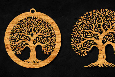 Σετ των 2 Intra απο ξύλο plywood 3mm-4mm πάχος – Αρχείο CUT Cut Tree Δίασταση  20x20 cm INTRAFABR-99119532