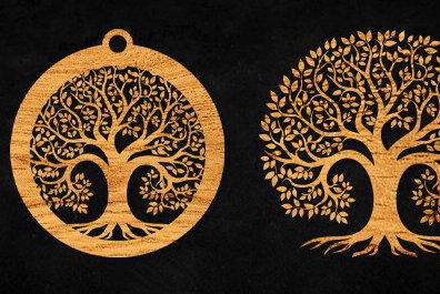 Σετ των 2 Intra απο ξύλο plywood 3mm-4mm πάχος – Αρχείο CUT Cut Tree Δίασταση  20x20 cm INTRAFABR-99119811