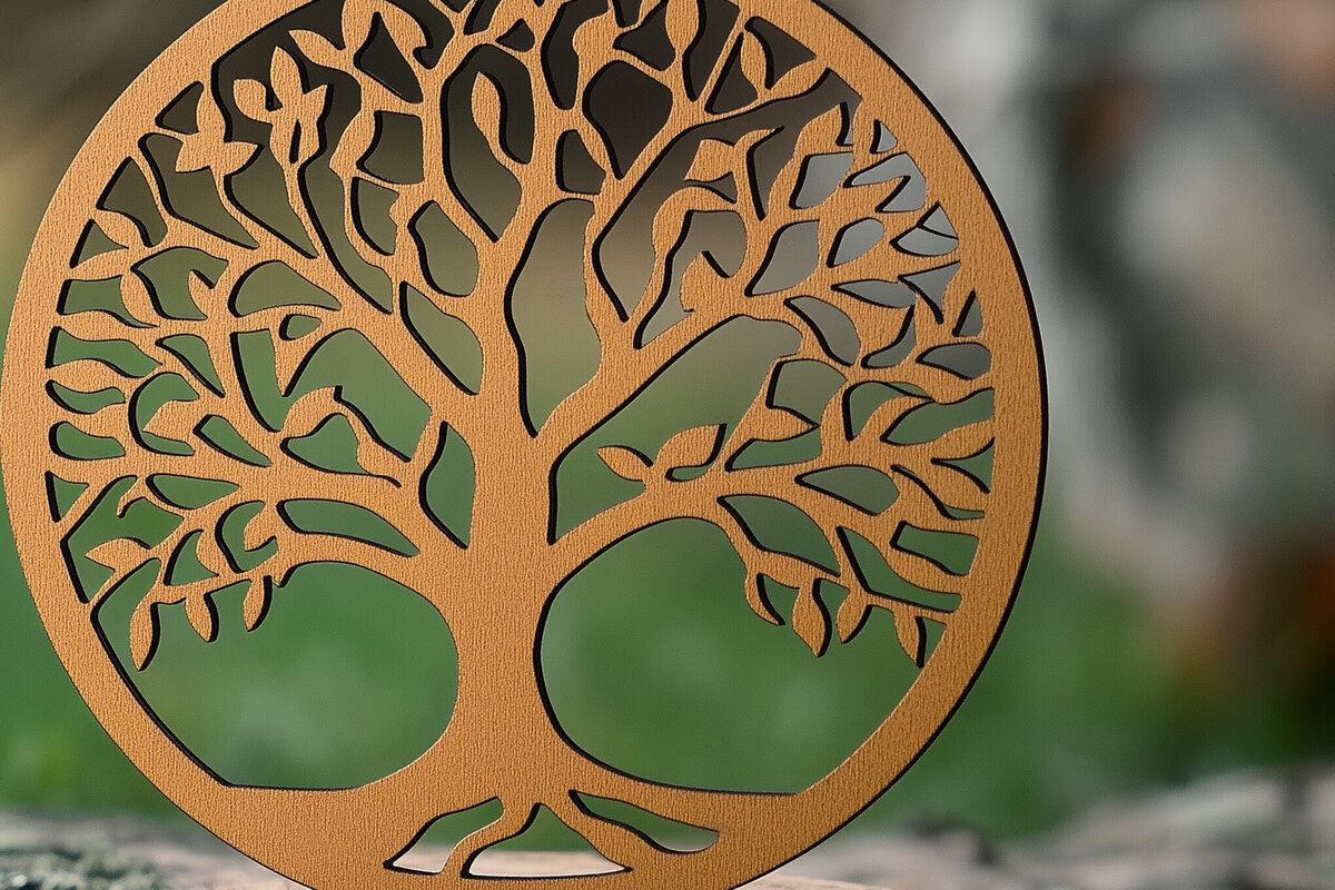 Σετ των 2 Intra απο ξύλο plywood 3mm-4mm πάχος – Αρχείο αποκοπής με λέιζερ δέντρου Δίασταση  20x20 cm INTRAFABR-111581173