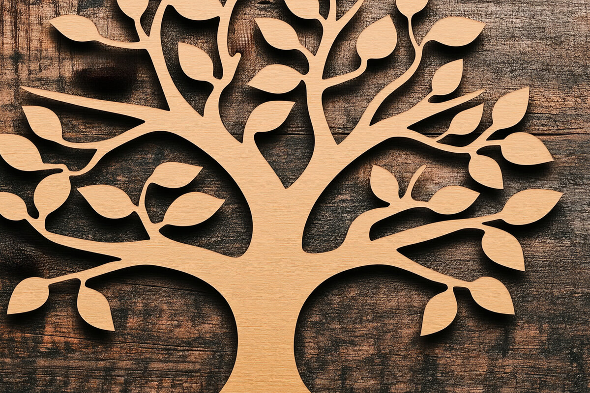 Σετ των 2 Intra απο ξύλο plywood 3mm-4mm πάχος – Αρχείο αποκοπής με λέιζερ δέντρου Δίασταση  20x20 cm INTRAFABR-111583428