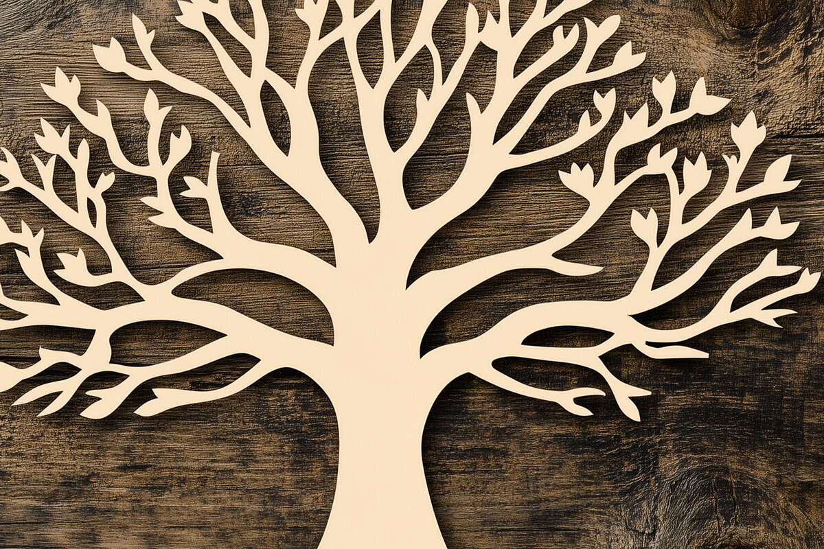 Σετ των 2 Intra απο ξύλο plywood 3mm-4mm πάχος – Αρχείο αποκοπής με λέιζερ δέντρου Δίασταση  20x20 cm INTRAFABR-111584571