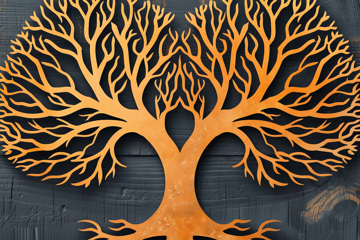 Σετ των 2 Intra απο ξύλο plywood 3mm-4mm πάχος – Αρχείο αποκοπής με λέιζερ δέντρου Δίασταση  20x20 cm INTRAFABR-92334928