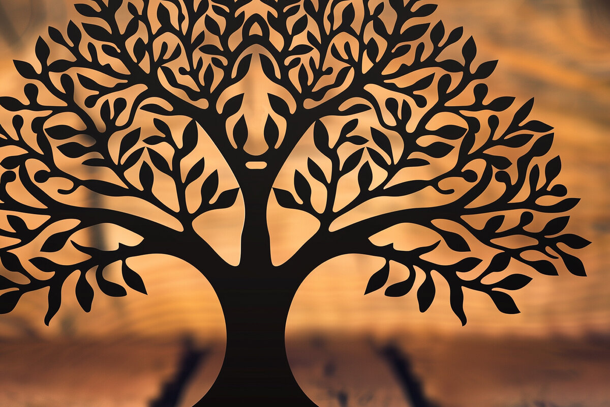 Σετ των 2 Intra απο ξύλο plywood 3mm-4mm πάχος – Αρχείο αποκοπής με λέιζερ δέντρου Δίασταση  20x20 cm INTRAFABR-92335626