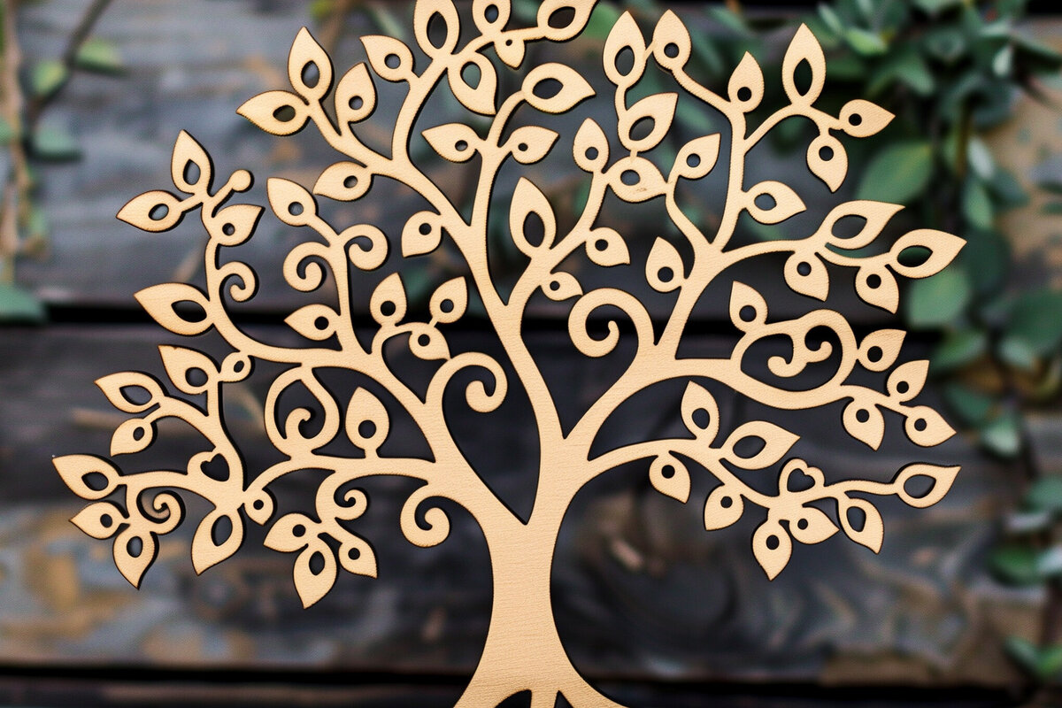 Σετ των 2 Intra απο ξύλο plywood 3mm-4mm πάχος – Αρχείο αποκοπής με λέιζερ δέντρου Δίασταση  20x20 cm INTRAFABR-92337516