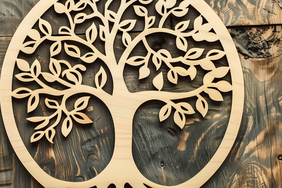 Σετ των 2 Intra απο ξύλο plywood 3mm-4mm πάχος – Αρχείο αποκοπής με λέιζερ δέντρου Δίασταση  20x20 cm INTRAFABR-92305787