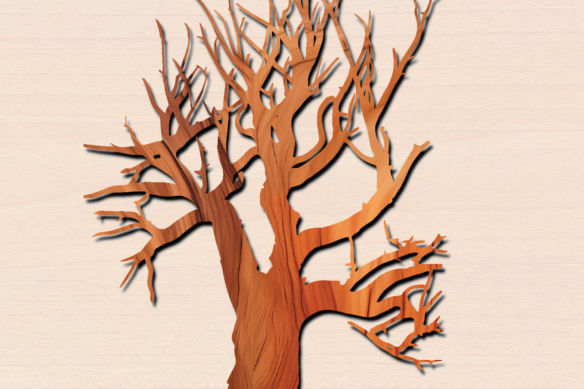 Σετ των 2 Intra απο ξύλο plywood 3mm-4mm πάχος – Αρχείο κοπής δέντρου με λέιζερ Δίασταση  20x20 cm INTRAFABR-100570434