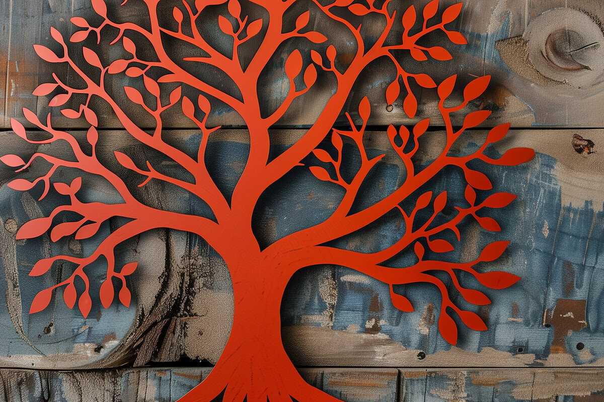 Σετ των 2 Intra απο ξύλο plywood 3mm-4mm πάχος – Διακόσμηση τοίχου με αρχείοTree Δίασταση  40x30 cm INTRAFABR-97898814