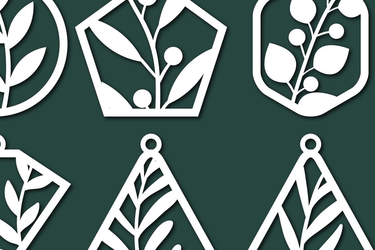 Σετ των 3 Intra απο ξύλο plywood 3mm-4mm πάχος – Σκουλαρίκι με φύλλα δέντρου Δέσμη κοπής με λέιζερ Δίασταση  5x5 cm INTRAFABR-65538902