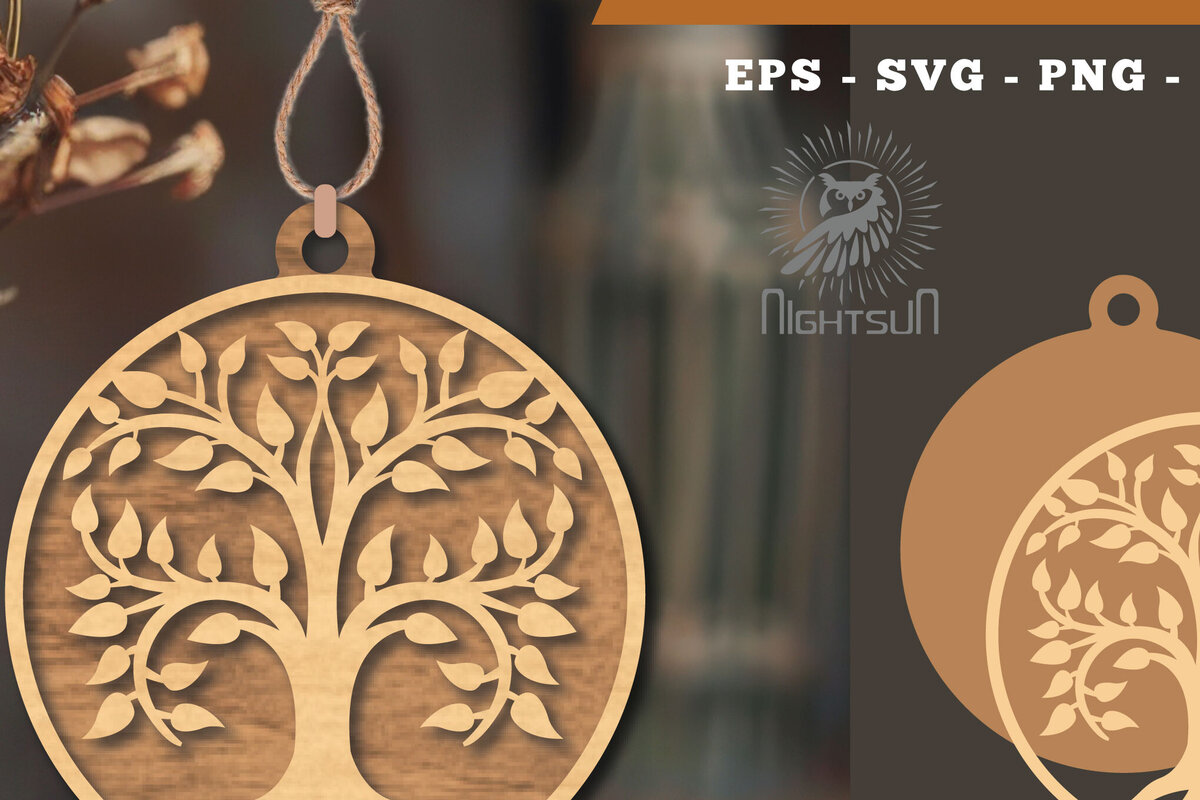 Σετ των 2 Intra απο ξύλο plywood 3mm-4mm πάχος – Στολίδι Tree Life1 Δίασταση  20x20 cm INTRAFABR-113541681