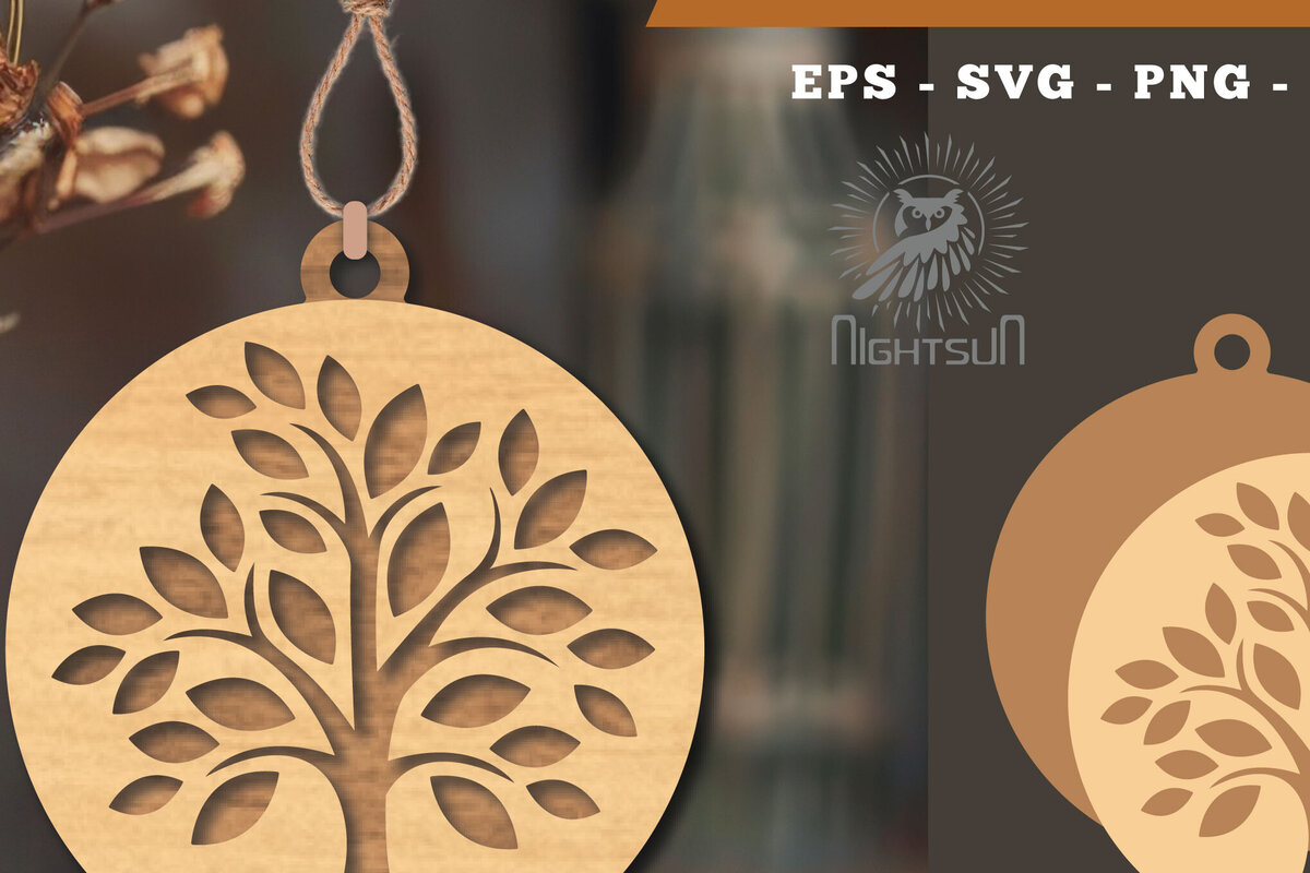 Σετ των 2 Intra απο ξύλο plywood 3mm-4mm πάχος – Στολίδι Tree Life4 Δίασταση  20x20 cm INTRAFABR-113541834