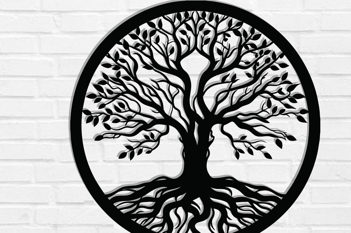 Intra απο ξύλο plywood 3mm-4mm πάχος – Αρχεία κοπής με λέιζερ μεταλλικού τοίχου δέντρου Δίασταση  40x30 cm INTRAFABR-117464304