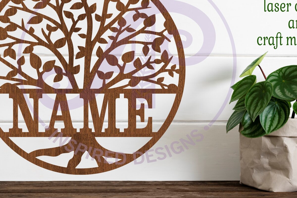 Intra απο ξύλο plywood 3mm-4mm πάχος – Πρότυπο κοπής λέιζερ Sign name δέντρου Δίασταση  40x30 cm INTRAFABR-86875468