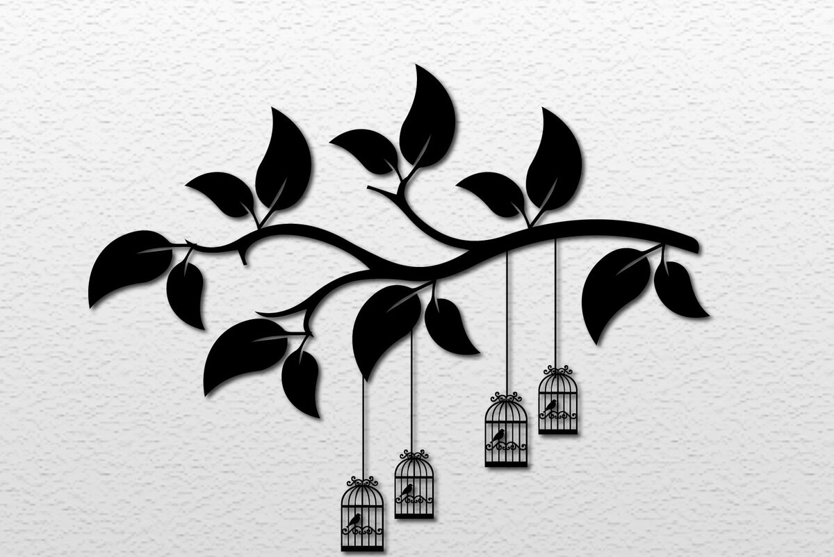 Intra απο ξύλο plywood 3mm-4mm πάχος – Διακόσμηση εσωτερικού τοίχου Tree of Bird Δίασταση  40x30 cm INTRAFABR-29730056