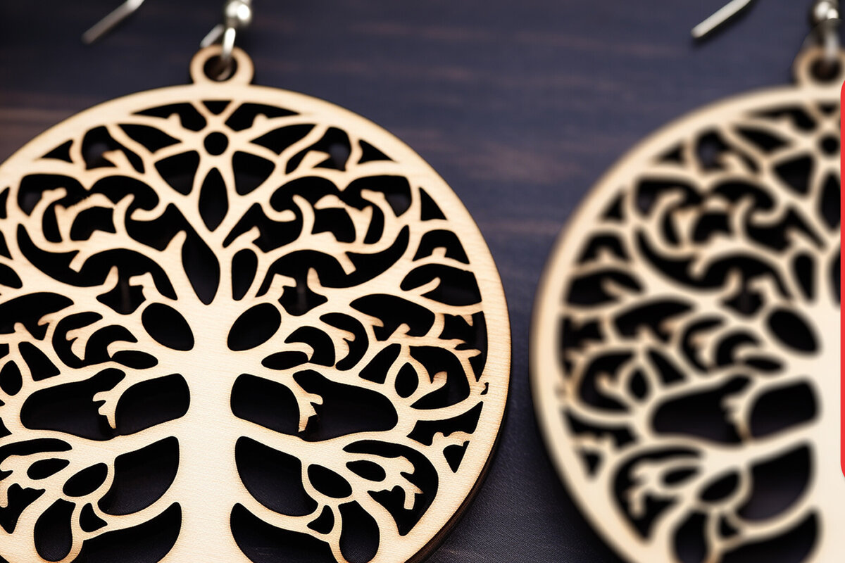 Σετ των 3 Intra απο ξύλο plywood 3mm-4mm πάχος – Αρχείο κοπής με λέιζερ σκουλαρίκι Tree of Life Δίασταση  5x5 cm INTRAFABR-90344123