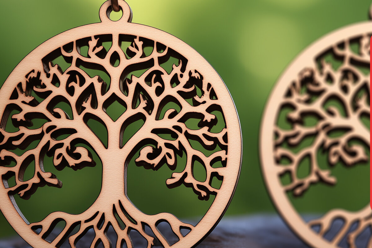 Σετ των 3 Intra απο ξύλο plywood 3mm-4mm πάχος – Αρχείο κοπής με λέιζερ σκουλαρίκι Tree of Life Δίασταση  5x5 cm INTRAFABR-90347122