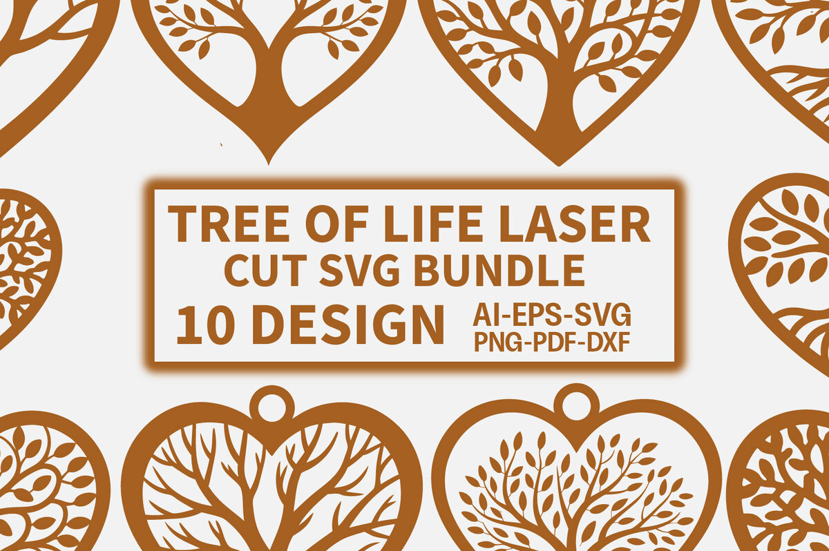 Σετ των 3 Intra απο ξύλο plywood 3mm-4mm πάχος – Δέσμη κοπής με λέιζερ σκουλαρίκια Tree of Life 2 Δίασταση  5x5 cm INTRAFABR-122665415