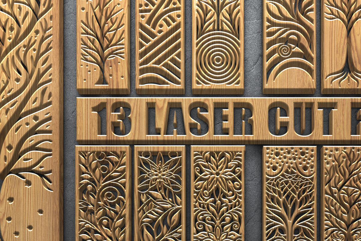 Σετ των 2 Intra απο ξύλο plywood 3mm-4mm πάχος – Αρχεία κοπής με λέιζερ Tree of Life Δίασταση  20x20 cm INTRAFABR-122354460