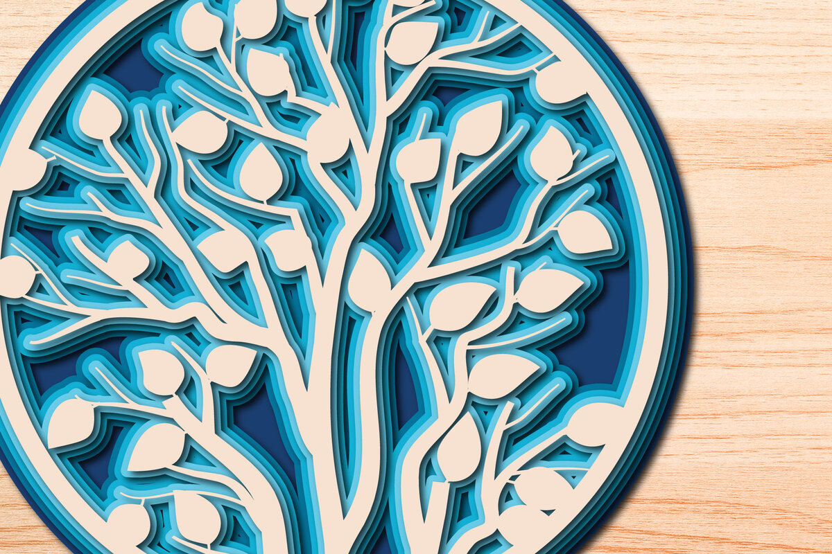 Σετ των 2 Intra απο ξύλο plywood 3mm-4mm πάχος – Tree of Life, Πολυστρωματικό Αποκομμένο Αρχείο Δίασταση  20x20 cm INTRAFABR-26226793