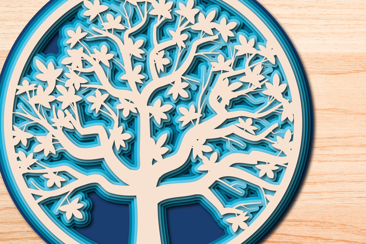 Σετ των 2 Intra απο ξύλο plywood 3mm-4mm πάχος – Tree of Life, Πολυστρωματικό Αποκομμένο Αρχείο Δίασταση  20x20 cm INTRAFABR-26227070