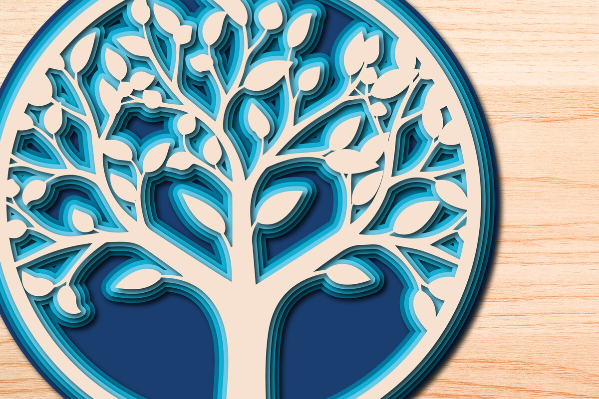 Σετ των 2 Intra απο ξύλο plywood 3mm-4mm πάχος – Tree of Life, Πολυστρωματικό Αποκομμένο Αρχείο Δίασταση  20x20 cm INTRAFABR-26230990