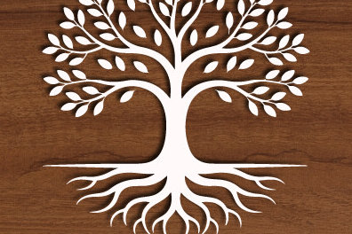 Σετ των 2 Intra απο ξύλο plywood 3mm-4mm πάχος – Tree of Life Ξύλινο Paper Cut 1632 Δίασταση  20x20 cm INTRAFABR-122703412
