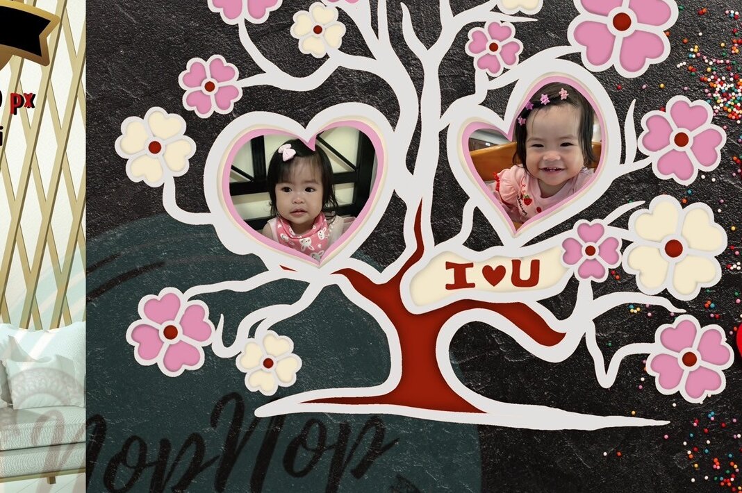 Σετ των 2 Intra απο ξύλο plywood 3mm-4mm πάχος – Tree of Love 3D Valentine V.2 Δίασταση  20x20 cm INTRAFABR-55678006