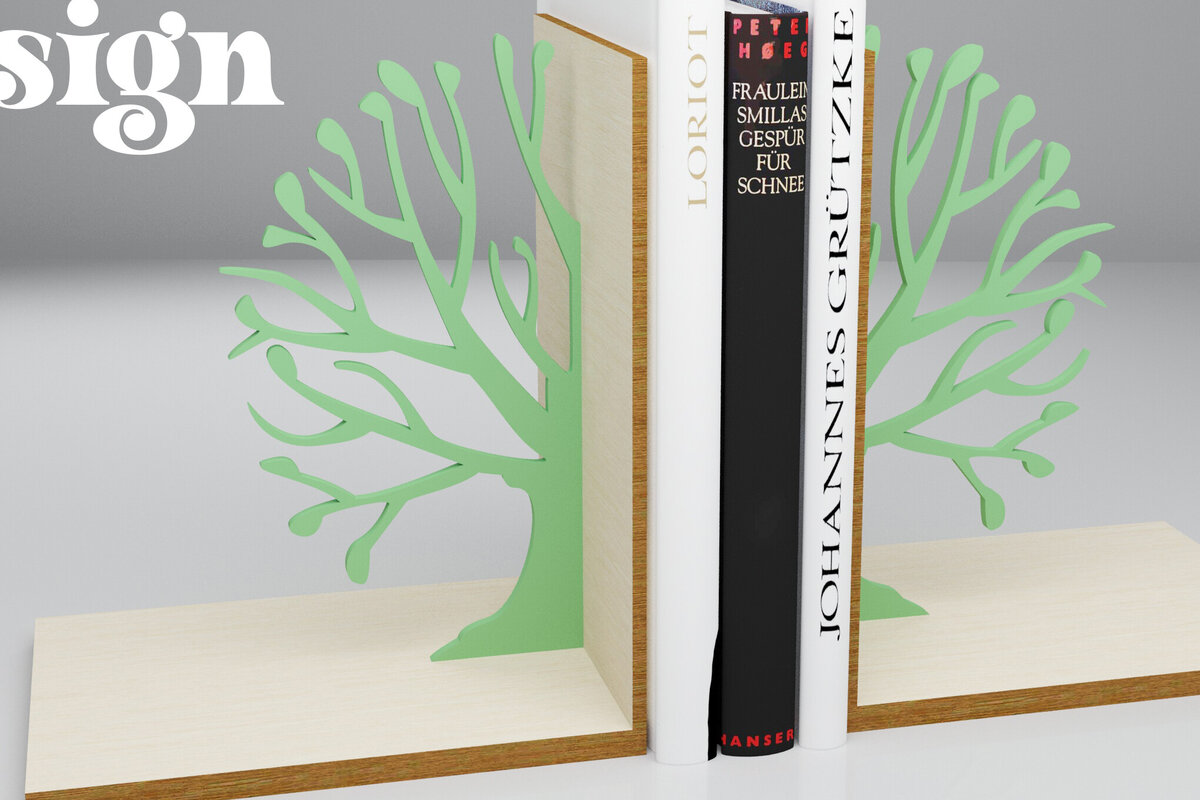 Σετ των 2 Intra απο ξύλο plywood 3mm-4mm πάχος – Δέντρο.. Bookend Laser Δίασταση  20x20 cm INTRAFABR-82009466