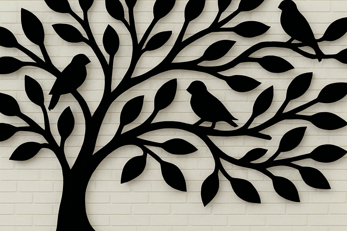 Intra απο ξύλο plywood 3mm-4mm πάχος –  κοπής με λέιζερ πάνελ τοίχου δέντρου Δίασταση  40x30 cm INTRAFABR-120762350