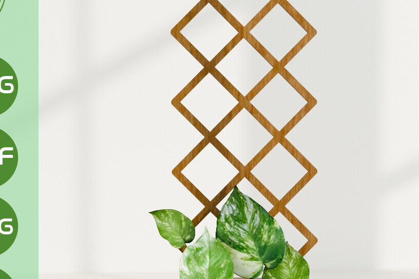 Σετ των 2 Intra απο ξύλο plywood 3mm-4mm πάχος – Καφασωτά για αναρρίχηση φυτών με λέιζερ Δίασταση  20x20 cm INTRAFABR-99219293