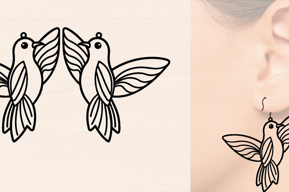 Σετ των 3 Intra απο ξύλο plywood 3mm-4mm πάχος – Μοντέρνα Ξύλινα Σκουλαρίκια Bird Δίασταση  5x5 cm INTRAFABR-117189038