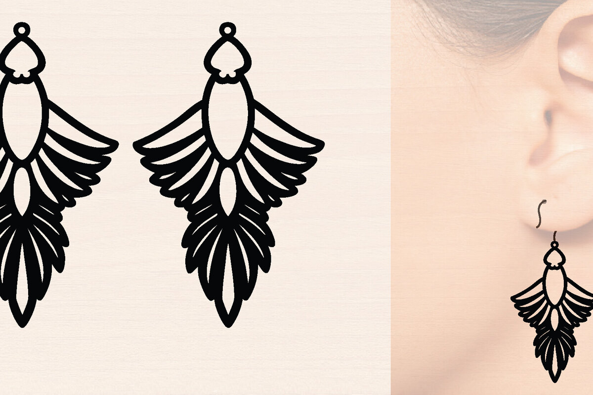 Σετ των 3 Intra απο ξύλο plywood 3mm-4mm πάχος – Μοντέρνα Ξύλινα Σκουλαρίκια Bird Δίασταση  5x5 cm INTRAFABR-117189416