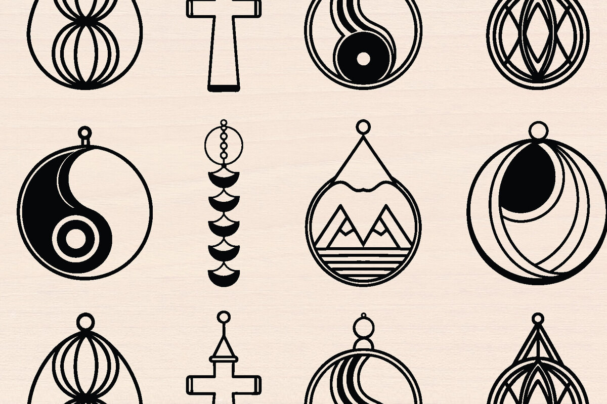 Σετ των 3 Intra απο ξύλο plywood 3mm-4mm πάχος – Μοντέρνο Ξύλινο Σκουλαρίκι Πακέτο κοπής με λέιζερ Δίασταση  5x5 cm INTRAFABR-119805670