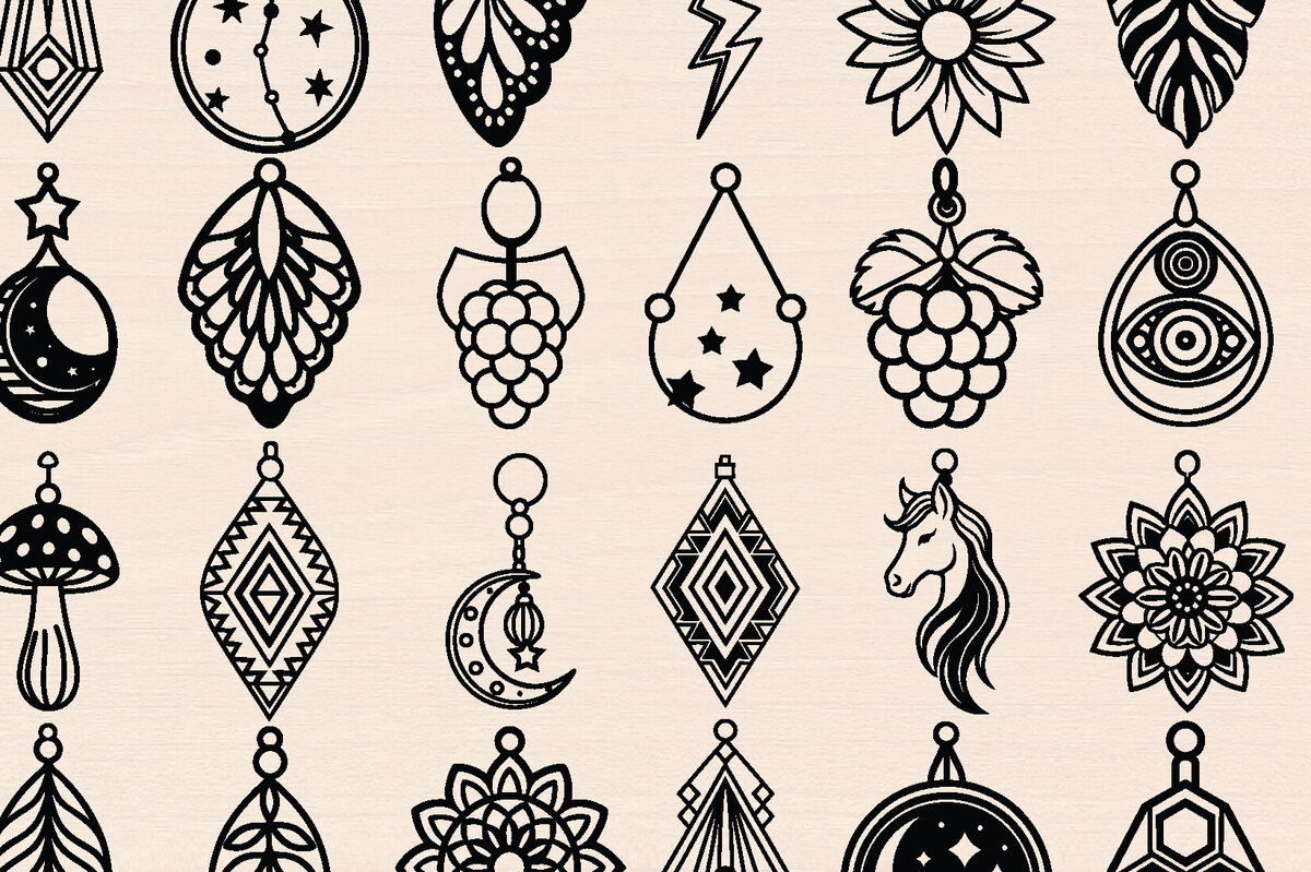 Σετ των 3 Intra απο ξύλο plywood 3mm-4mm πάχος – Μοντέρνα Ξύλινα Σκουλαρίκια Πακέτο κοπής με λέιζερ Δίασταση  5x5 cm INTRAFABR-116433051