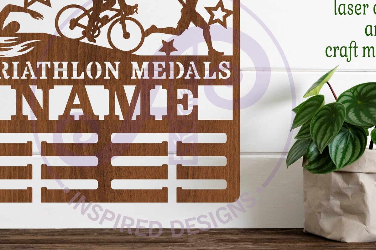 Σετ των 2 Intra απο ξύλο plywood 3mm-4mm πάχος – Ονοματεπώνυμο κατόχου μεταλλίου Τριάθλου Δίασταση  20x20 cm INTRAFABR-83674922