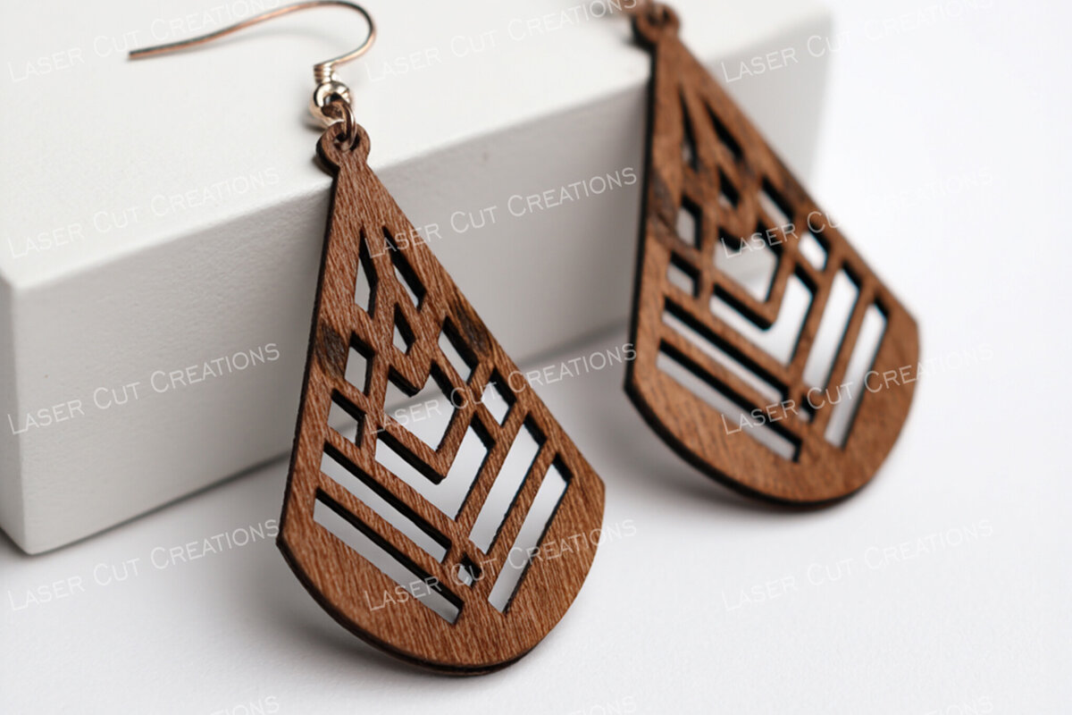 Σετ των 3 Intra απο ξύλο plywood 3mm-4mm πάχος – Tribal Maze Drop Earrings Δίασταση  5x5 cm INTRAFABR-124957626