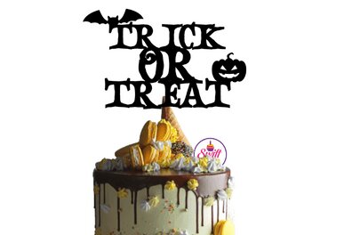 Σετ των 2 Intra απο ξύλο plywood 3mm-4mm πάχος – Trick or Treat Cake Topper Δίασταση  20x20 cm INTRAFABR-38660446