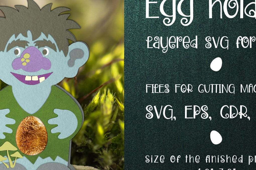 Σετ των 2 Intra απο ξύλο plywood 3mm-4mm πάχος – Πρότυπο θήκης πασχαλινών αυγών τρολ Δίασταση  20x20 cm INTRAFABR-26347325