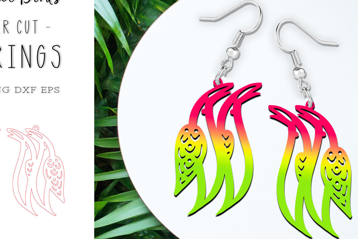 Σετ των 3 Intra απο ξύλο plywood 3mm-4mm πάχος – Tropical Birds καλοκαιρινά σκουλαρίκια με λέιζερ Δίασταση  5x5 cm INTRAFABR-121361121