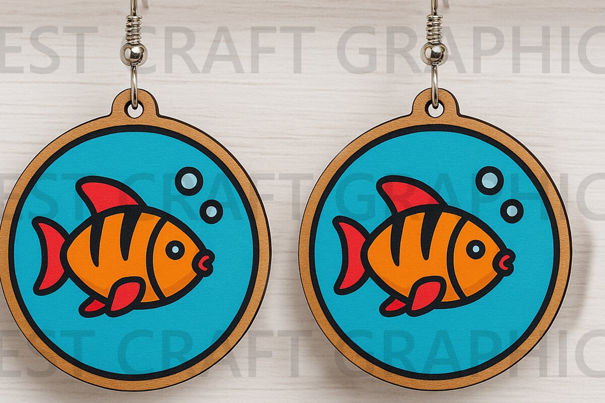 Σετ των 3 Intra απο ξύλο plywood 3mm-4mm πάχος – Μπρελόκ με λέιζερ Tropical Fish Δίασταση  5x5 cm INTRAFABR-123397054